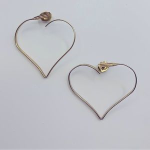Vintage Avon Gold-tone Split Heart Earrings.Pre-loved